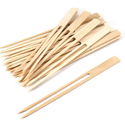 Disposable Bamboo Wooden BBQ Skewers Sticks 18cm Double Pronged