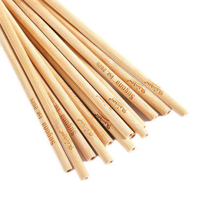 Reusable Smoothie Straws Individually Wrapped Organic Bamboo Straws 20CM