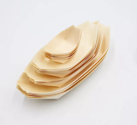 ODM 4Inch Food Grade Wooden Bamboo Sushi Boat Disposable Serving Cone