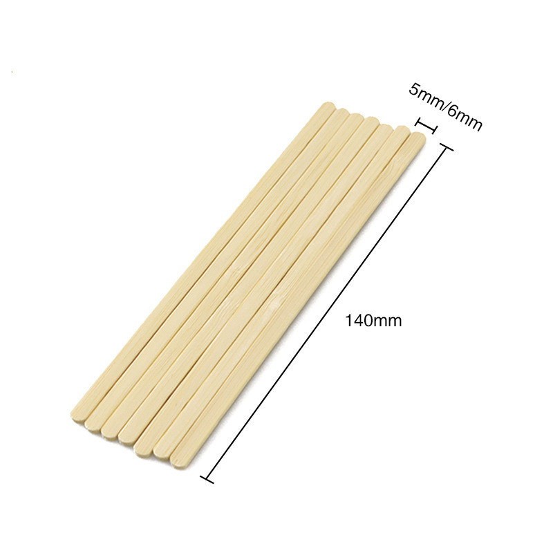 5.5inch 140mm Bamboo Disposable Coffee Stirrers Wrapped Stir Sticks